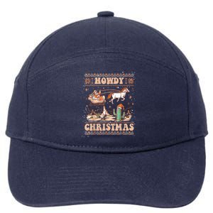 Howdy Christmas Ugly Cow Santa Riding Horse Cool Gift 7-Panel Snapback Hat