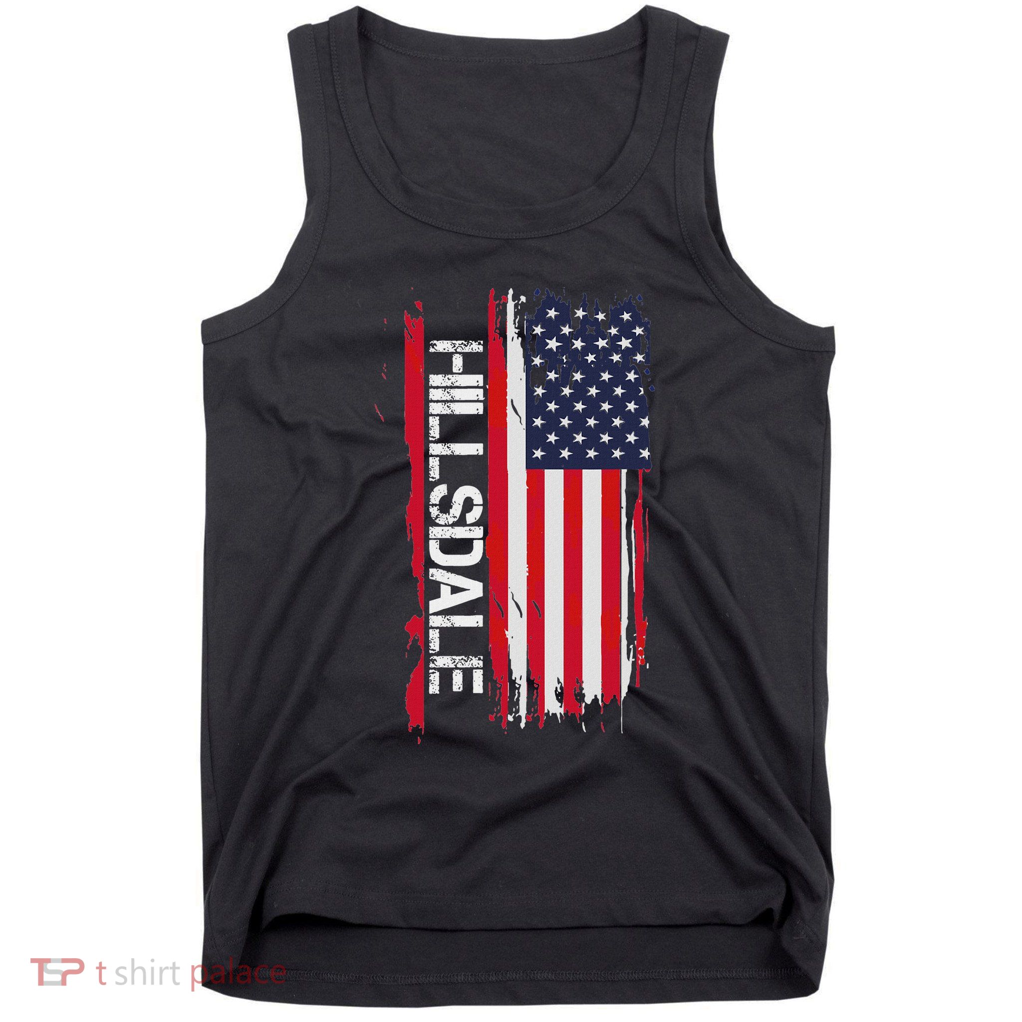 Hillsdale City Usa Flag Black Modern Lightweight Cotton 60 Polyester 40 Tank Top