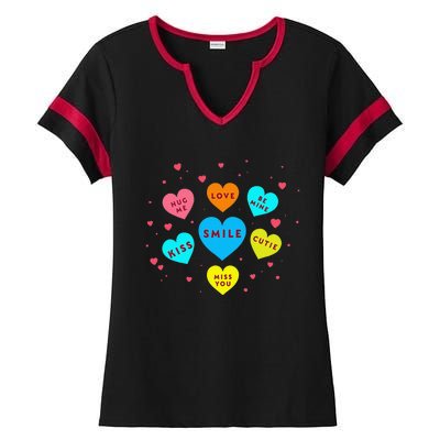 Heart Candy Valentine Candy Hearts Valentine Ladies Halftime Notch Neck Tee