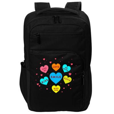 Heart Candy Valentine Candy Hearts Valentine Impact Tech Backpack