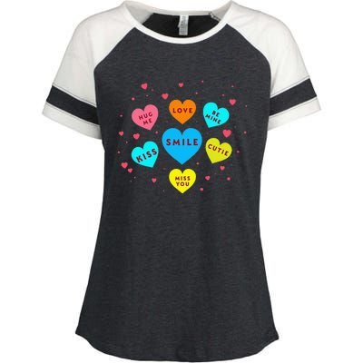 Heart Candy Valentine Candy Hearts Valentine Enza Ladies Jersey Colorblock Tee