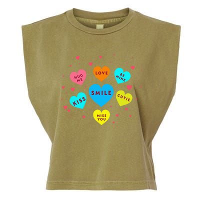 Heart Candy Valentine Candy Hearts Valentine Garment-Dyed Women's Muscle Tee