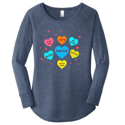 Heart Candy Valentine Candy Hearts Valentine Women's Perfect Tri Tunic Long Sleeve Shirt