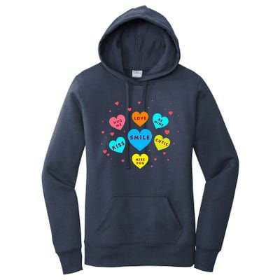 Heart Candy Valentine Candy Hearts Valentine Women's Pullover Hoodie