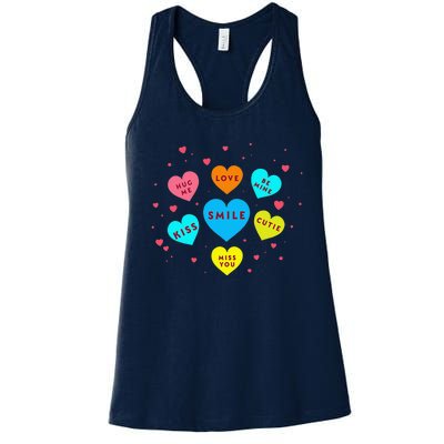 Heart Candy Valentine Candy Hearts Valentine Women's Racerback Tank