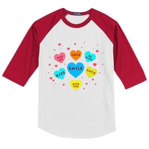 Heart Candy Valentine Candy Hearts Valentine Kids Colorblock Raglan Jersey