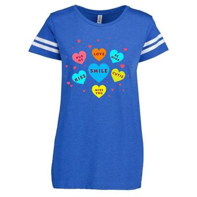 Heart Candy Valentine Candy Hearts Valentine Enza Ladies Jersey Football T-Shirt