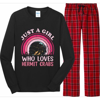 Hermit Crab Vintage Retro Just A Girl Who Loves Hermit Crabs Long Sleeve Pajama Set