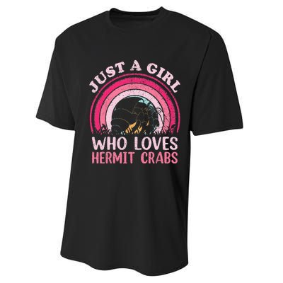 Hermit Crab Vintage Retro Just A Girl Who Loves Hermit Crabs Performance Sprint T-Shirt