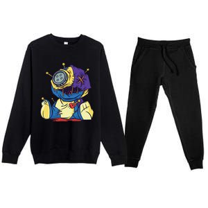 Halloween Creepy Voodoo Doll Premium Crewneck Sweatsuit Set