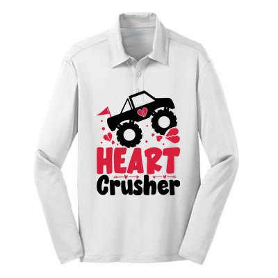 Heart Crusher Valentine Day Gift Silk Touch Performance Long Sleeve Polo