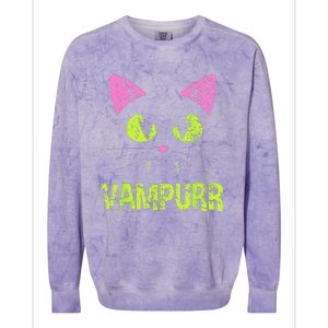 Halloween Cat Vampurr Vampire For Funny Man Creative Colorblast Crewneck Sweatshirt