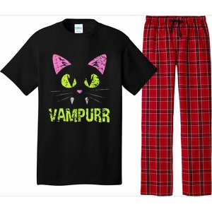 Halloween Cat Vampurr Vampire For Funny Man Creative Pajama Set