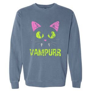 Halloween Cat Vampurr Vampire For Funny Man Creative Garment-Dyed Sweatshirt