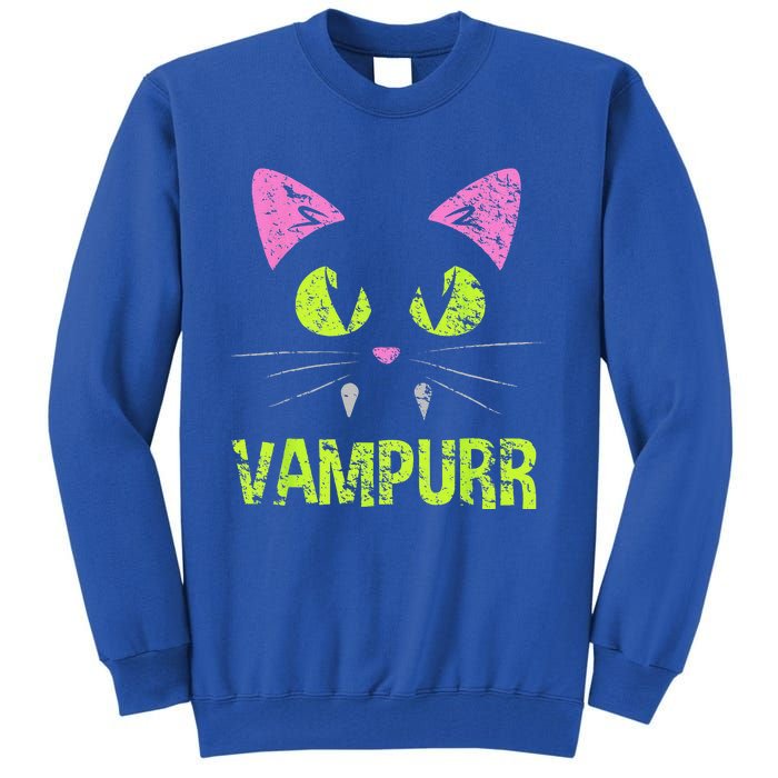 Halloween Cat Vampurr Vampire For Funny Man Creative Tall Sweatshirt