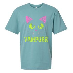 Halloween Cat Vampurr Vampire For Funny Man Creative Sueded Cloud Jersey T-Shirt