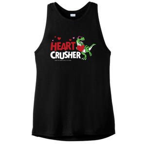 Heart Crusher Valentines Day Dinosaur T Rex Lover Gift Ladies PosiCharge Tri-Blend Wicking Tank