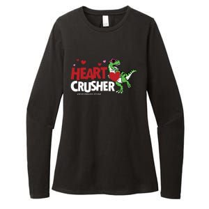 Heart Crusher Valentines Day Dinosaur T Rex Lover Gift Womens CVC Long Sleeve Shirt