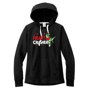 Heart Crusher Valentines Day Dinosaur T Rex Lover Gift Women's Fleece Hoodie