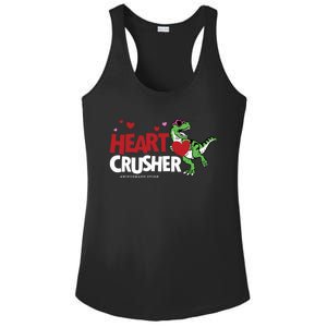 Heart Crusher Valentines Day Dinosaur T Rex Lover Gift Ladies PosiCharge Competitor Racerback Tank