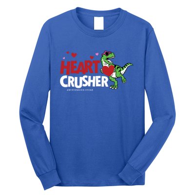 Heart Crusher Valentines Day Dinosaur T Rex Lover Gift Long Sleeve Shirt