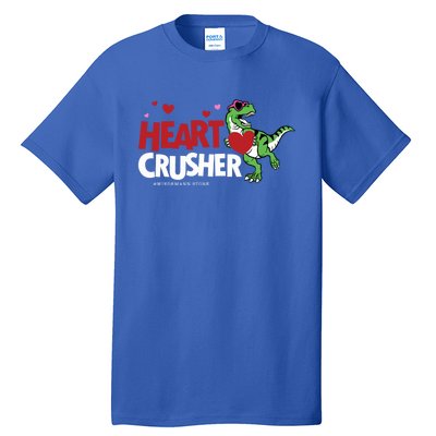 Heart Crusher Valentines Day Dinosaur T Rex Lover Gift Tall T-Shirt