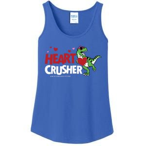 Heart Crusher Valentines Day Dinosaur T Rex Lover Gift Ladies Essential Tank