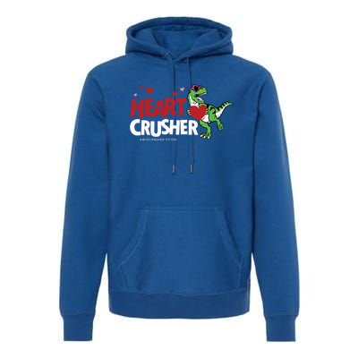 Heart Crusher Valentines Day Dinosaur T Rex Lover Gift Premium Hoodie