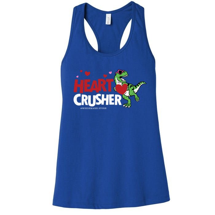 Heart Crusher Valentines Day Dinosaur T Rex Lover Gift Women's Racerback Tank