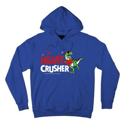 Heart Crusher Valentines Day Dinosaur T Rex Lover Gift Tall Hoodie