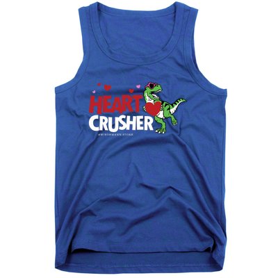 Heart Crusher Valentines Day Dinosaur T Rex Lover Gift Tank Top