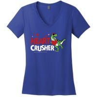 Heart Crusher Valentines Day Dinosaur T Rex Lover Gift Women's V-Neck T-Shirt