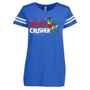 Heart Crusher Valentines Day Dinosaur T Rex Lover Gift Enza Ladies Jersey Football T-Shirt