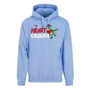 Heart Crusher Valentines Day Dinosaur T Rex Lover Gift Unisex Surf Hoodie