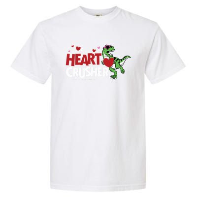 Heart Crusher Valentines Day Dinosaur T Rex Lover Gift Garment-Dyed Heavyweight T-Shirt