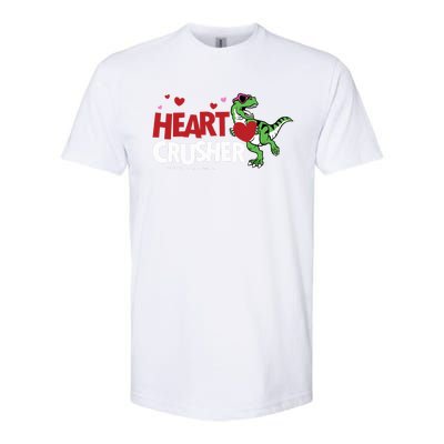 Heart Crusher Valentines Day Dinosaur T Rex Lover Gift Softstyle CVC T-Shirt