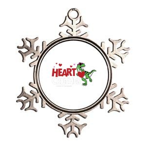 Heart Crusher Valentines Day Dinosaur T Rex Lover Gift Metallic Star Ornament