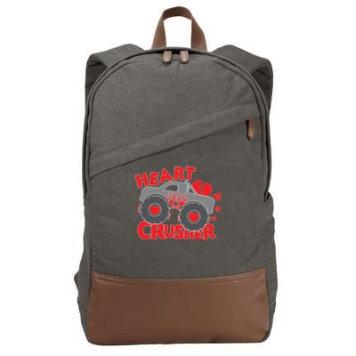 Hearts Crusher Valentines Day Monster Truck Cool Gift Cotton Canvas Backpack