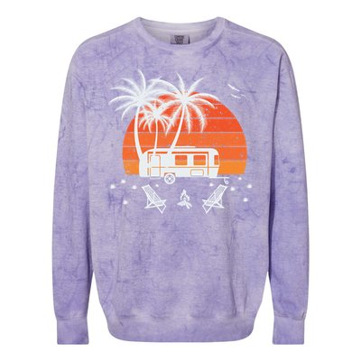 Happy Camper Vacation Gift Colorblast Crewneck Sweatshirt