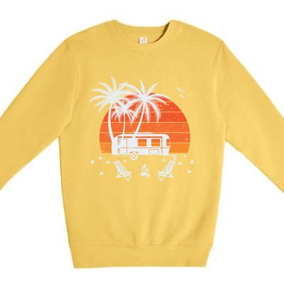 Happy Camper Vacation Gift Premium Crewneck Sweatshirt