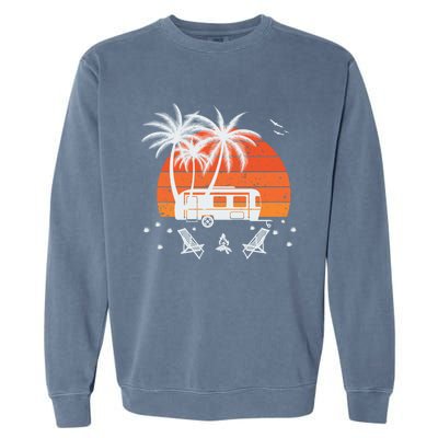 Happy Camper Vacation Gift Garment-Dyed Sweatshirt