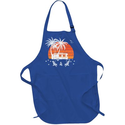 Happy Camper Vacation Gift Full-Length Apron With Pockets