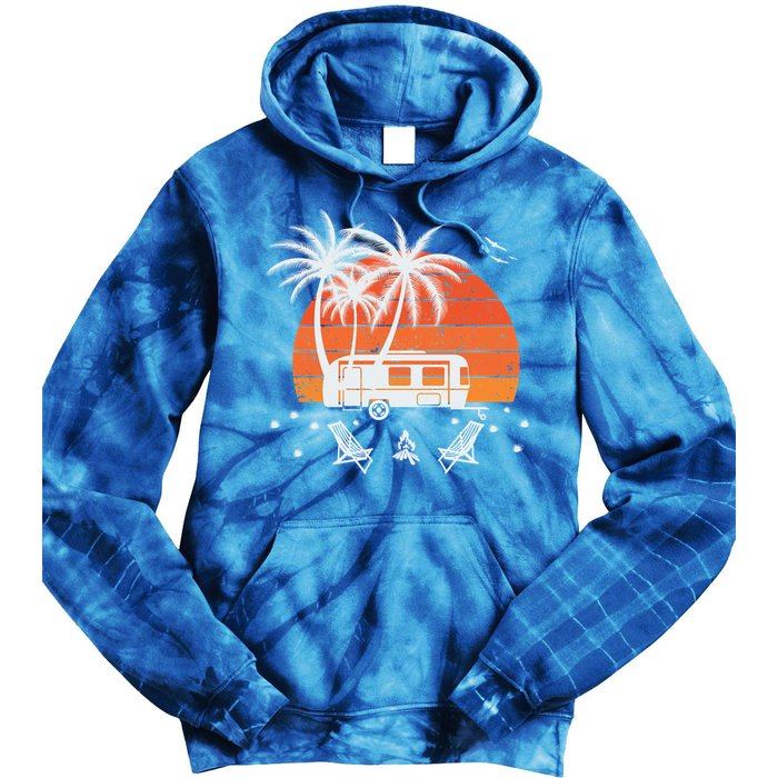 Happy Camper Vacation Gift Tie Dye Hoodie