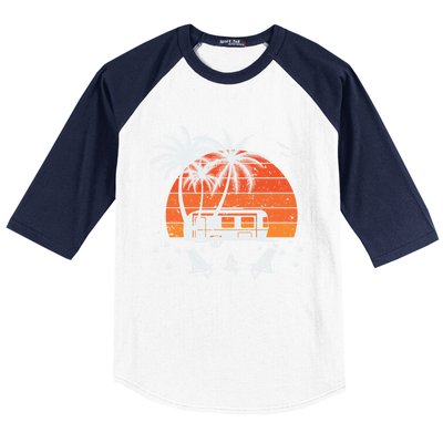 Happy Camper Vacation Gift Baseball Sleeve Shirt