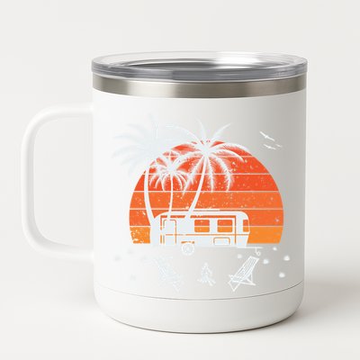 Happy Camper Vacation Gift 12 oz Stainless Steel Tumbler Cup