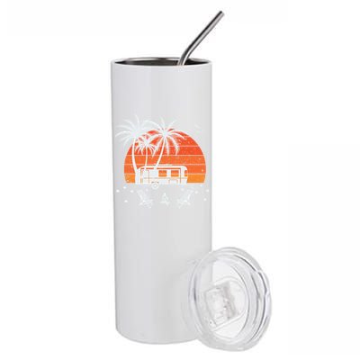 Happy Camper Vacation Gift Stainless Steel Tumbler