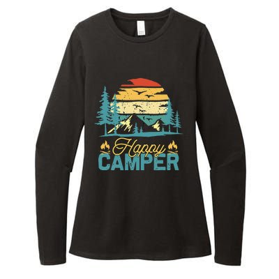 Happy Camper Vintage Matching Camping Crew Womens CVC Long Sleeve Shirt