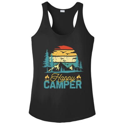 Happy Camper Vintage Matching Camping Crew Ladies PosiCharge Competitor Racerback Tank