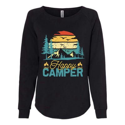 Happy Camper Vintage Matching Camping Crew Womens California Wash Sweatshirt