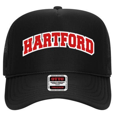 Hartford Connecticut Varsity Style Vintage Swea High Crown Mesh Back Trucker Hat